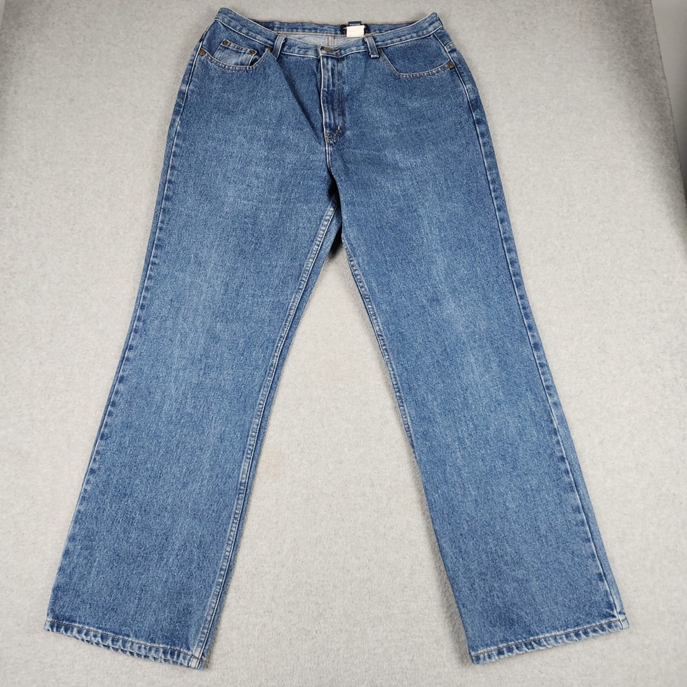 Eddie Bauer Jeans Womens 16 Blue Denim Cotton Medium Wash High Rise Straight Leg